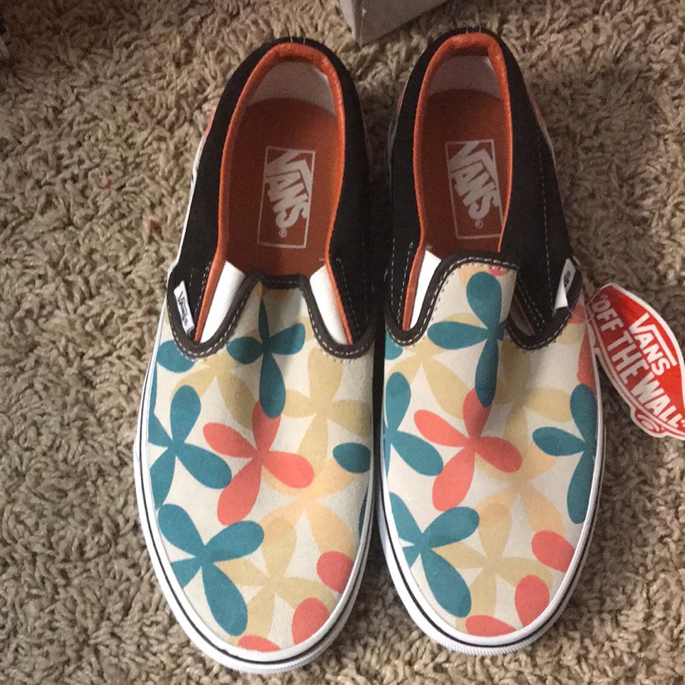 Brand New Floral Slip on Vans